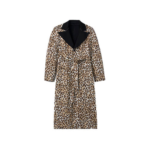 Drop Shoulder Leopard Coat